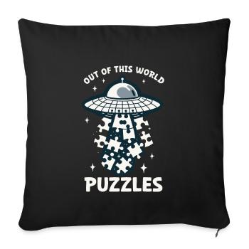 Puzzle Lover Jigzaw Puzzle Jeu de société Puzzler - Housse de coussin décorative 45 x 45 cm - noir - Devant