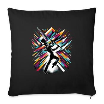 Winter Guard Instructor Colorguard Captain Gift - Sofa pillowcase 17,3'' x 17,3'' (45 x 45 cm) - black - Front