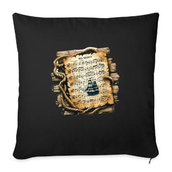 Marins Chant Chantant Aventures sur le navire - Housse de coussin décorative 45 x 45 cm - noir - Devant
