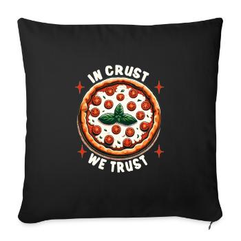 Drôle d’amateur de pizza, amateur de pizza - Housse de coussin décorative 45 x 45 cm - noir - Devant