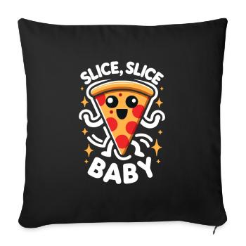 Drôle d’amateur de pizza, amateur de pizza - Housse de coussin décorative 45 x 45 cm - noir - Devant