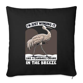 Sandhill Crane Lovers Bird Watching - Sofa pillowcase 17,3'' x 17,3'' (45 x 45 cm) - black - Front