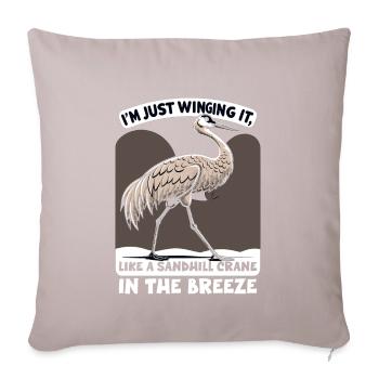 Sandhill Crane Lovers Bird Watching - Sofa pillowcase 17,3'' x 17,3'' (45 x 45 cm) - light taupe - Front