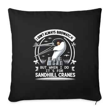 Sandhill Crane Lovers Bird Watching - Sofa pillowcase 17,3'' x 17,3'' (45 x 45 cm) - black - Front
