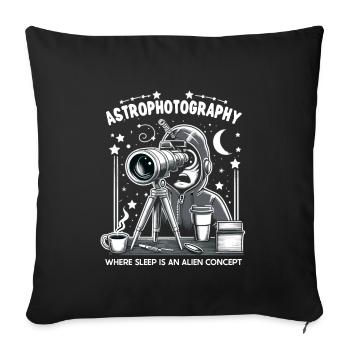Astrophotography astronomy space camera - Sofa pillowcase 17,3'' x 17,3'' (45 x 45 cm) - black - Front