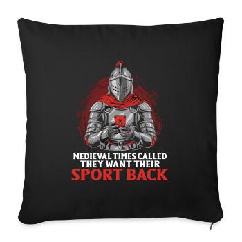 Knight Knight Medieval Renaissance Armor - Sofa pillowcase 17,3'' x 17,3'' (45 x 45 cm) - black - Front