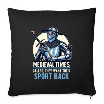 Chevalier Chevalier Armure Renaissance Médiévale - Housse de coussin décorative 45 x 45 cm - noir - Devant