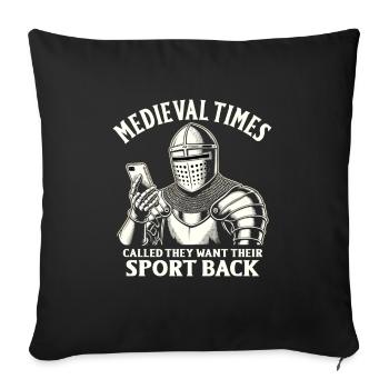 Chevalier Chevalier Armure Renaissance Médiévale - Housse de coussin décorative 45 x 45 cm - noir - Devant