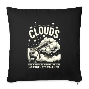 Astrophotography Astronomy Space Camera - Sofa pillowcase 17,3'' x 17,3'' (45 x 45 cm) - black - Front
