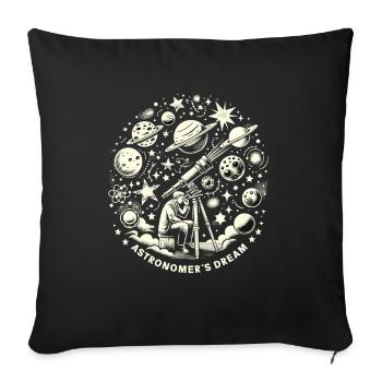 Astrophotography Astronomy Space Camera - Sofa pillowcase 17,3'' x 17,3'' (45 x 45 cm) - black - Front