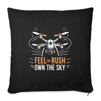 Drone pilote grand-père idée cadeau vieil homme avec - Housse de coussin décorative 45 x 45 cm - noir - Devant