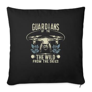 Drone pilote grand-père idée cadeau vieil homme avec - Housse de coussin décorative 45 x 45 cm - noir - Devant