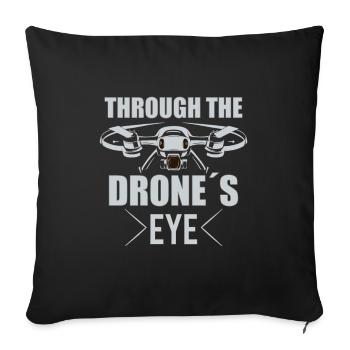 Drone pilote grand-père idée cadeau vieil homme avec - Housse de coussin décorative 45 x 45 cm - noir - Devant