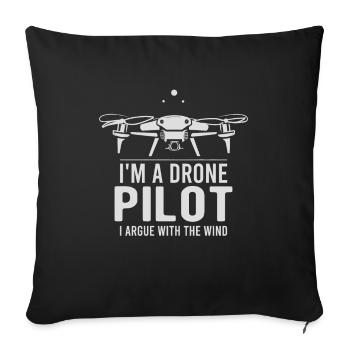Drohne Pilot Opa Geschenkidee Alter Mann Mit - Sofakissenbezug 45 x 45 cm - Schwarz - Vorne