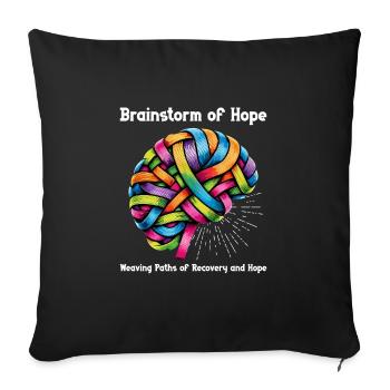 Stroke Survivor Stroke Awareness - Sofa pillowcase 17,3'' x 17,3'' (45 x 45 cm) - black - Front