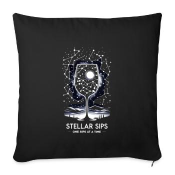 Vinification Vigneron Amateur de vin Amateur de vin Fan de vin - Housse de coussin décorative 45 x 45 cm - noir - Devant