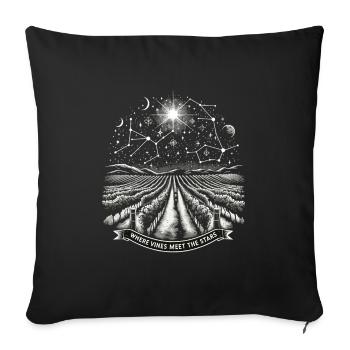 Vinification Vigneron Amateur de vin Amateur de vin Fan de vin - Housse de coussin décorative 45 x 45 cm - noir - Devant
