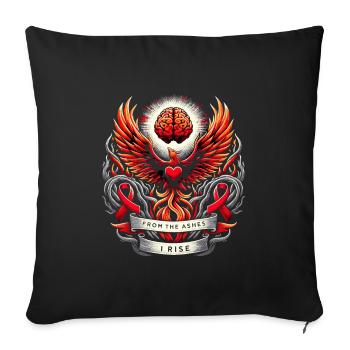 Stroke Survivor Stroke Awareness - Sofa pillowcase 17,3'' x 17,3'' (45 x 45 cm) - black - Front