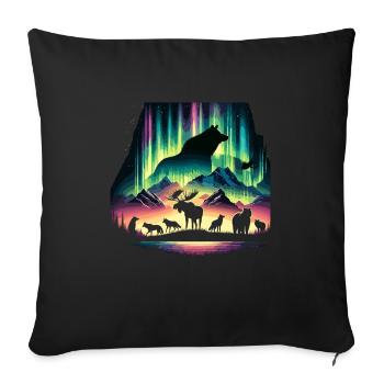 Aurora Aurora Tracker Alaska Wilderness - Sofa pillowcase 17,3'' x 17,3'' (45 x 45 cm) - black - Front