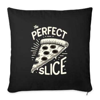 Drôle d’amateur de pizza, amateur de pizza - Housse de coussin décorative 45 x 45 cm - noir - Devant