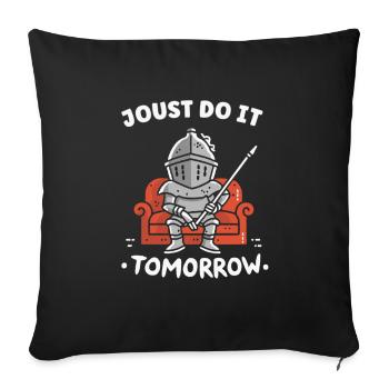 Chevalier Chevalier Armure Renaissance Médiévale - Housse de coussin décorative 45 x 45 cm - noir - Devant