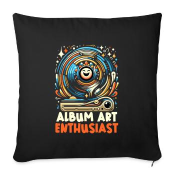 Disques vinyles Lp Collectionneurs Amateurs de disques - Housse de coussin décorative 45 x 45 cm - noir - Devant