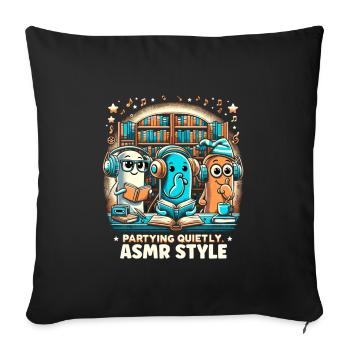 Asmr Whispering Asmr Enthusiast Mindfulness - Sofa pillowcase 17,3'' x 17,3'' (45 x 45 cm) - black - Front