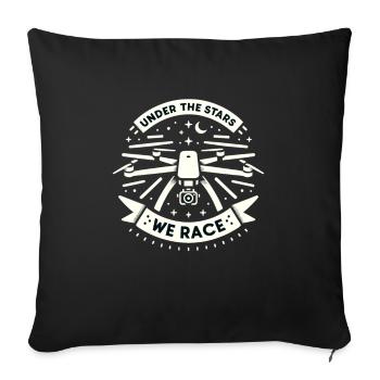 Drone pilote grand-père idée cadeau vieil homme avec - Housse de coussin décorative 45 x 45 cm - noir - Devant