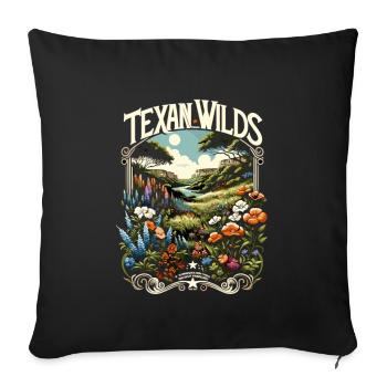 Texas Wildflowers Season Fields Flowers Texas - Sofa pillowcase 17,3'' x 17,3'' (45 x 45 cm) - black - Front