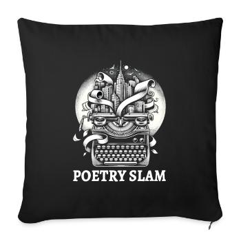 Poetry Slam Writer Poet Literature Slam Poetry Day - Sofa pillowcase 17,3'' x 17,3'' (45 x 45 cm) - black - Front