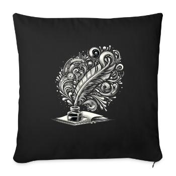 Poetry Slam Writer Poet Literature Slam Poetry Day - Sofa pillowcase 17,3'' x 17,3'' (45 x 45 cm) - black - Front