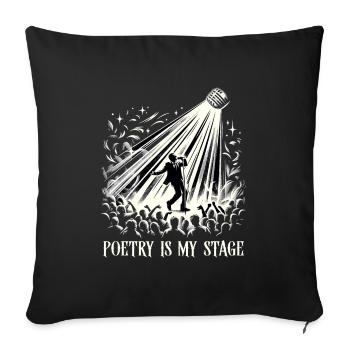 Poésie Slam Écrivain Poète Littérature Slam Journée de la poésie - Housse de coussin décorative 45 x 45 cm - noir - Devant