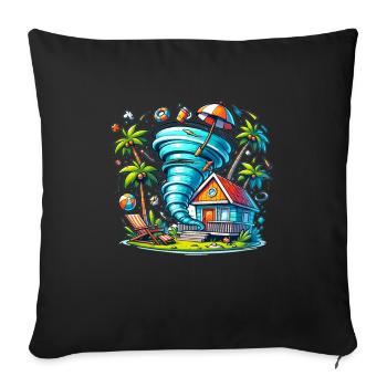 Meteorology children's tornado storm, The storm fan - Sofa pillowcase 17,3'' x 17,3'' (45 x 45 cm) - black - Front