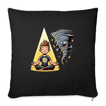 Meteorologie-kindertornado-sturm, Der Sturm-fan - Sofakissenbezug 45 x 45 cm - Schwarz - Vorne