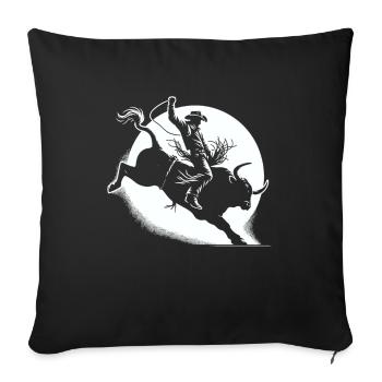 Rodeo Bull Riding Livestock Show Farmer Cattle - Sofa pillowcase 17,3'' x 17,3'' (45 x 45 cm) - black - Front