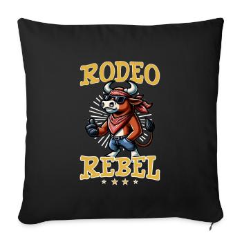 Rodeo Bull Riding Livestock Show Farmer Cattle - Sofa pillowcase 17,3'' x 17,3'' (45 x 45 cm) - black - Front