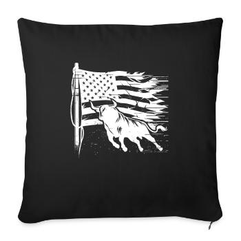 Rodeo Bull Riding Livestock Show Farmer Cattle - Sofa pillowcase 17,3'' x 17,3'' (45 x 45 cm) - black - Front