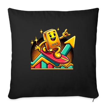 Trader d’or Forex Trader XAUUSD Trader - Housse de coussin décorative 45 x 45 cm - noir - Devant