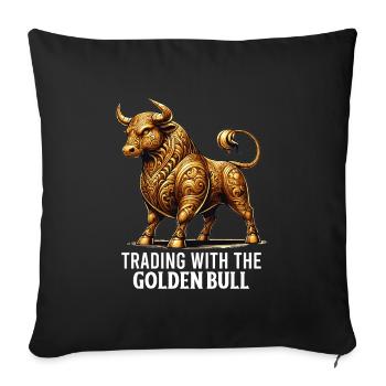 Trader d’or Forex Trader XAUUSD Trader - Housse de coussin décorative 45 x 45 cm - noir - Devant