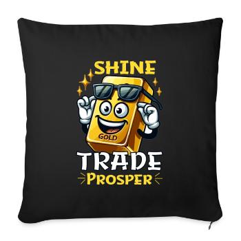 Trader d'or Trader Forex Trader XAUUSD - Housse de coussin décorative 45 x 45 cm - noir - Devant