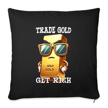 Gold Trader Forex Trader XAUUSD Trader - Sofa pillowcase 17,3'' x 17,3'' (45 x 45 cm) - black - Front