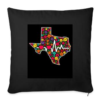 Texas Wildflowers Season Fields Flowers Texas - Sofa pillowcase 17,3'' x 17,3'' (45 x 45 cm) - black - Front