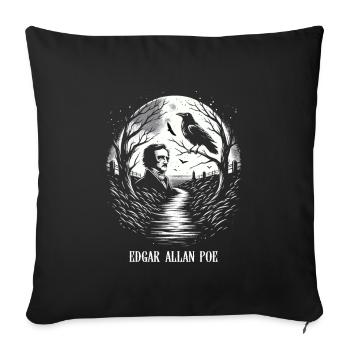 Edgar Allan Poe Fan, Classical Literature, - Sofa pillowcase 17,3'' x 17,3'' (45 x 45 cm) - black - Front
