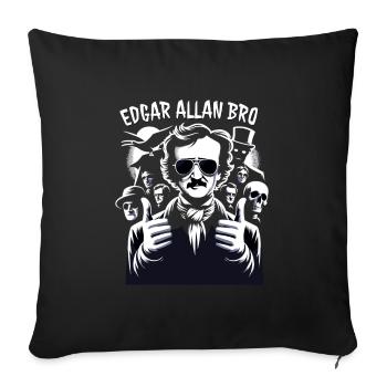 Fan d’Edgar Allan Poe, Littérature classique, - Housse de coussin décorative 45 x 45 cm - noir - Devant