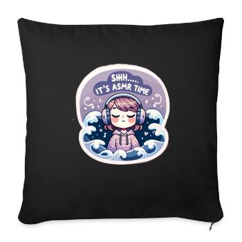 Asmr Chuchotant Asmr Enthousiaste Pleine Conscience - Housse de coussin décorative 45 x 45 cm - noir - Devant