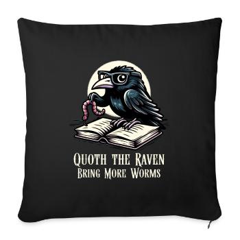 Fan d’Edgar Allan Poe, Littérature classique, - Housse de coussin décorative 45 x 45 cm - noir - Devant