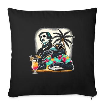 Edgar Allan Poe Fan, Classic Literature, - Sofa pillowcase 17,3'' x 17,3'' (45 x 45 cm) - black - Front