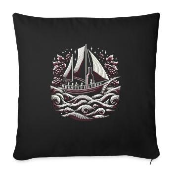 Boating Dad Boat Captain Pontoon Sailor Cruising - Sofakissenbezug 45 x 45 cm - Schwarz - Vorne