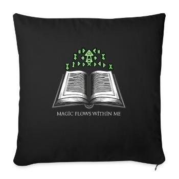 Gift for book lovers with - Sofa pillowcase 17,3'' x 17,3'' (45 x 45 cm) - black - Front