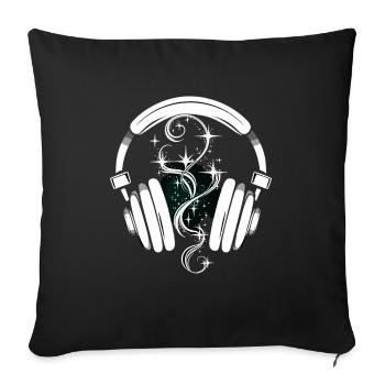 Gift for book lovers with - Sofa pillowcase 17,3'' x 17,3'' (45 x 45 cm) - black - Front